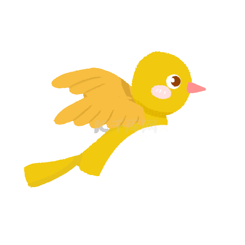 小鸟黄色飞翔卡通动图gif
