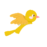小鸟黄色飞翔卡通动图gif