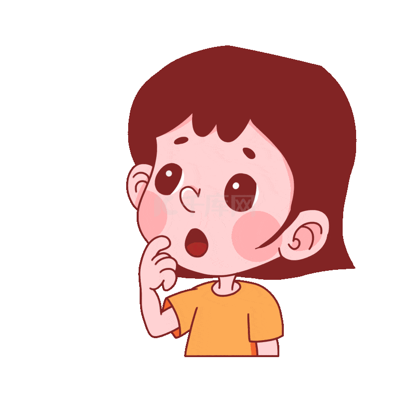 可爱卡通女孩问号png图片素材