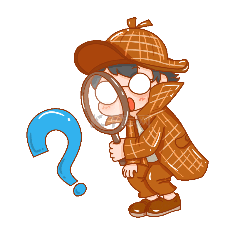 侦探疑问思考查找线索动图gif