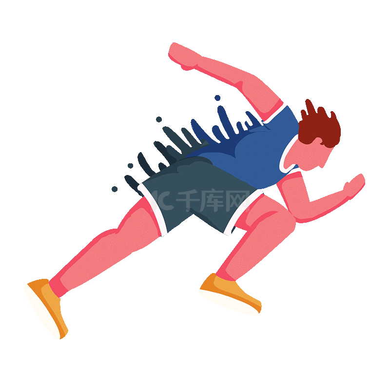 卡通插画跑步的人素材图片免费下载-千库网