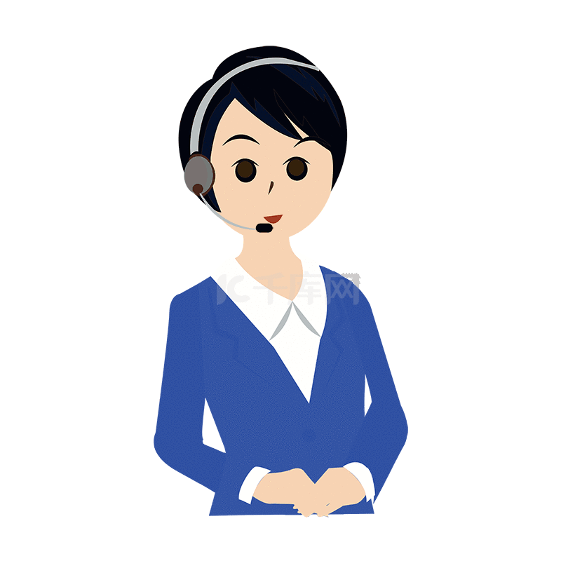 办公商务职场白领女客服职业女性语音通话动图gif