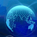 互联网商务科技高端会议地球转动蓝色视频背景动图gif