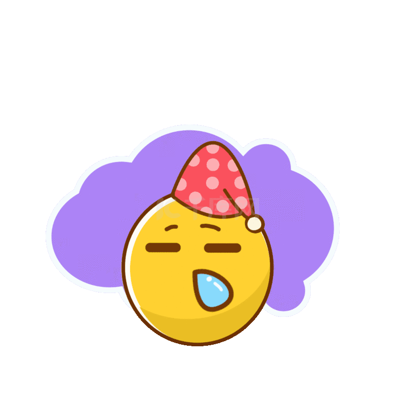 可爱表情黄脸睡觉晚安卡通emoji表情包动图gif