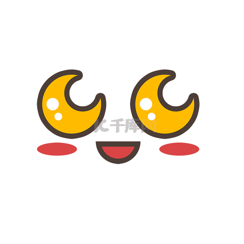 圆线形月亮弯眼睛哈哈笑表情包动图gif
