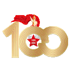 党建建党100周年旗帜飘五角星立体金色标题动图gif