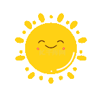 拟人太阳阳光可爱微笑脸红照射发光黄色动图gif