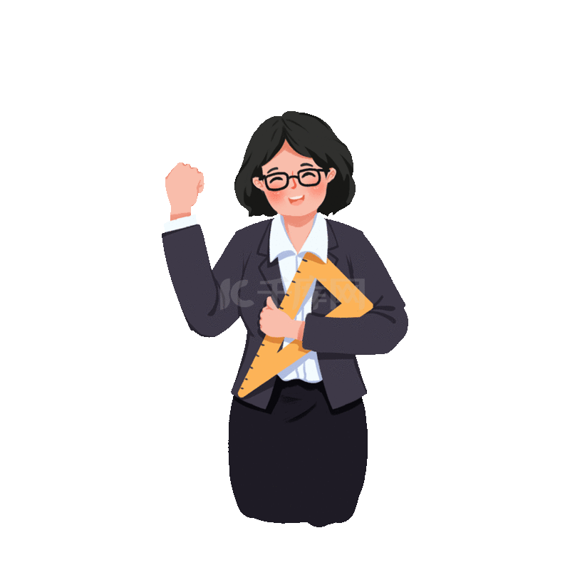 职业教师老师女性人物动图gif