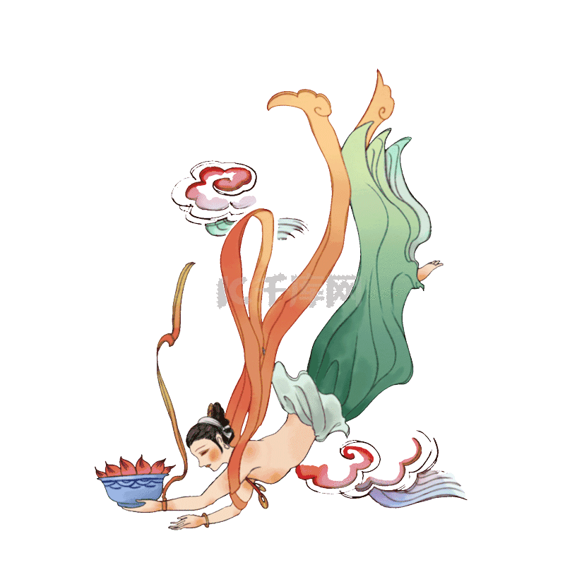 敦煌飞天飞仙仙女古典动图gif