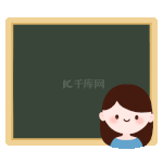教育黑板老师头像边框问号卡通动图gif