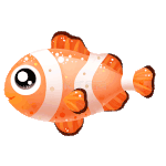 海洋生物鱼类可爱小丑鱼游玩卡通手绘橙色动图gif