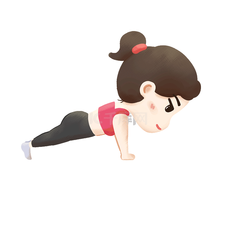 体育运动锻炼健身俯卧撑女孩减肥动图gif