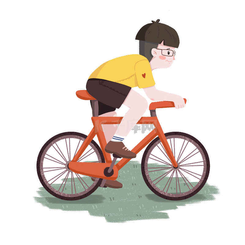 骑自行车单车运动锻炼男生卡通动图gif