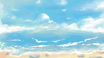 夏天沙滩海滩旅游度假蓝天白云唯美治愈视频背景蓝色动图gif