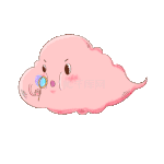 可爱吹泡泡的云彩卡通粉色动图gif