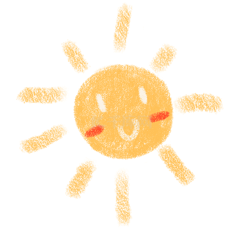 太阳阳光微笑蜡笔贴纸黄色动图gif