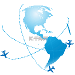 科技蓝色商务环球飞机旅行旅游航线商务动图gif