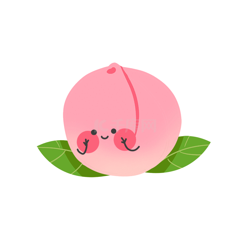 夏天水果桃子挤脸拟人粉色动图gif