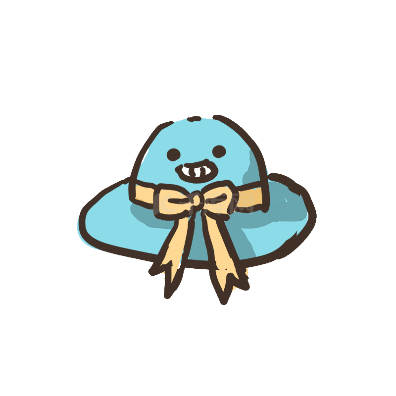 蓝色帽子遮阳防晒拟人贴纸动图gif