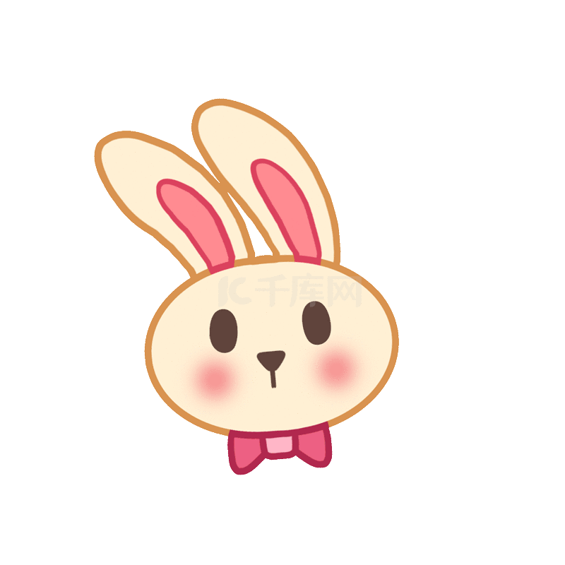 兔子可爱晃耳朵动物贴纸动图gif