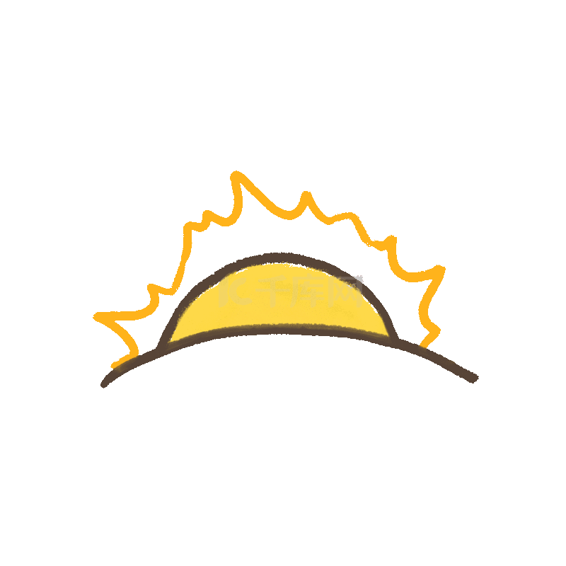 夏天太阳升起初升光照手绘卡通动图gif