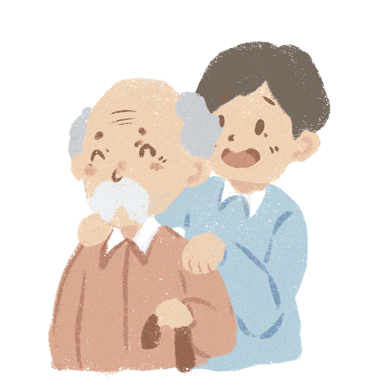 父亲节爸爸爷爷按摩父子敲背亲子关爱老人动图gif