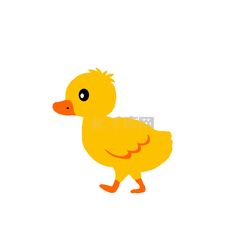 鸭子小黄鸭走路走动物家禽黄色动图gif
