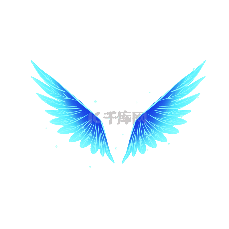 翅膀放飞梦想蓝色飞动图gif