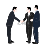 商务办公人物人团队合作握手工作动图gif