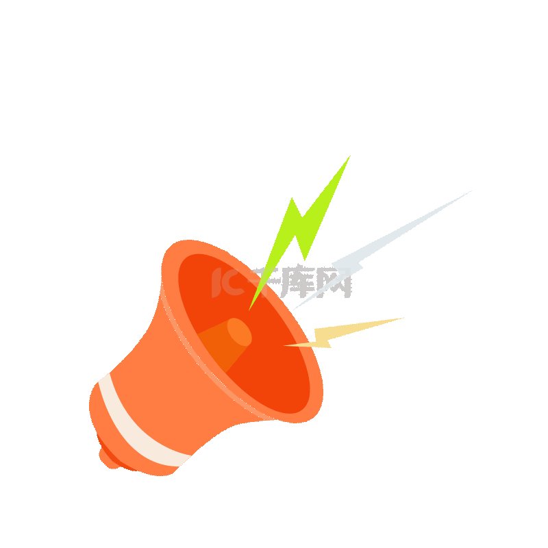 橙色喇叭宣传号召扩音声音动图gif