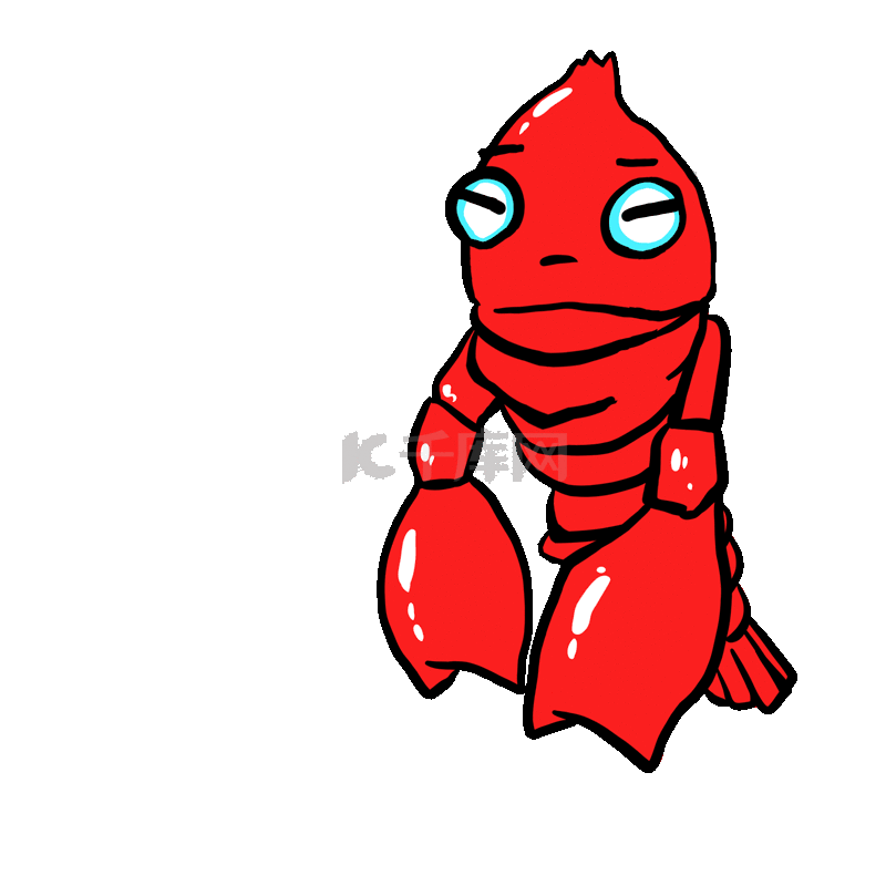 可爱小龙虾好难过伤心拟人表情包动图gif