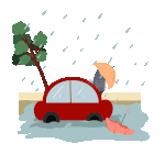 暴雨中的行人汽车雨水下雨风雨刮风动图gif