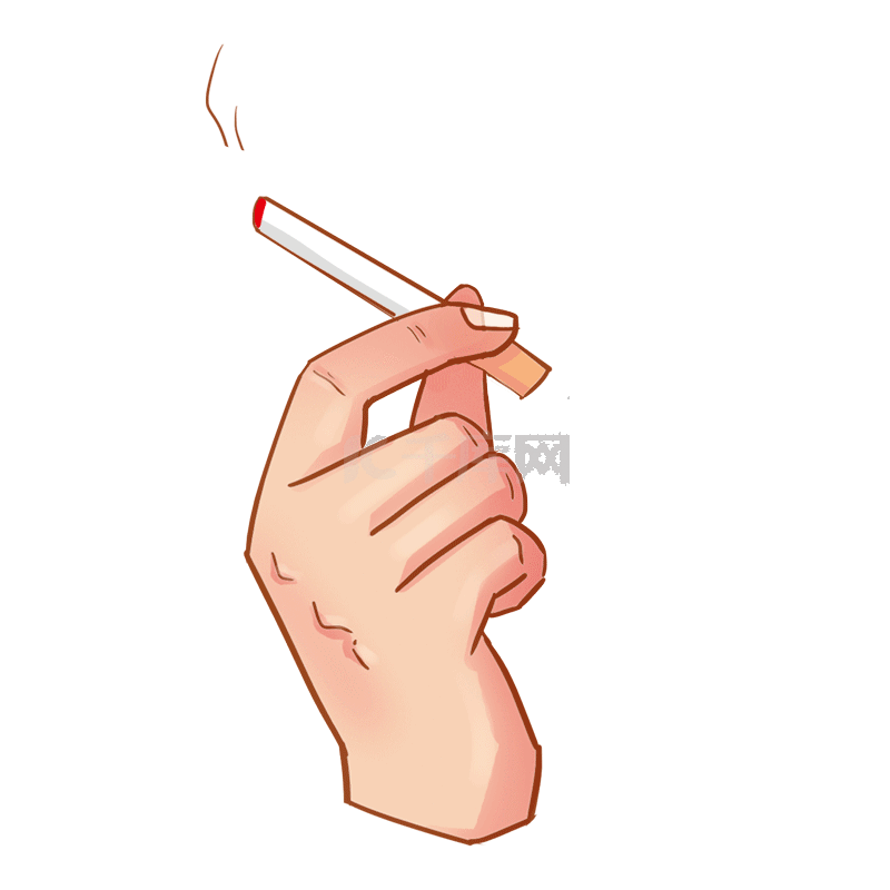 拿烟的手漫画图片