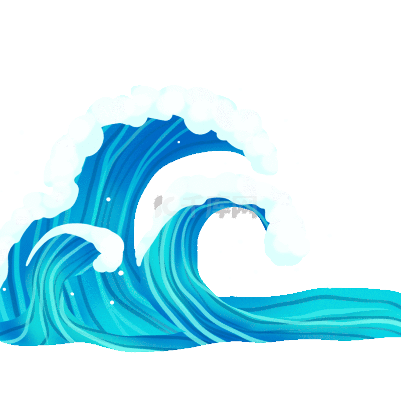 夏天蓝色海水浪花海浪动图gif