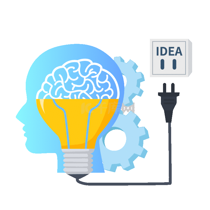 大脑灵感知识头脑风暴思维导图齿轮动图gif