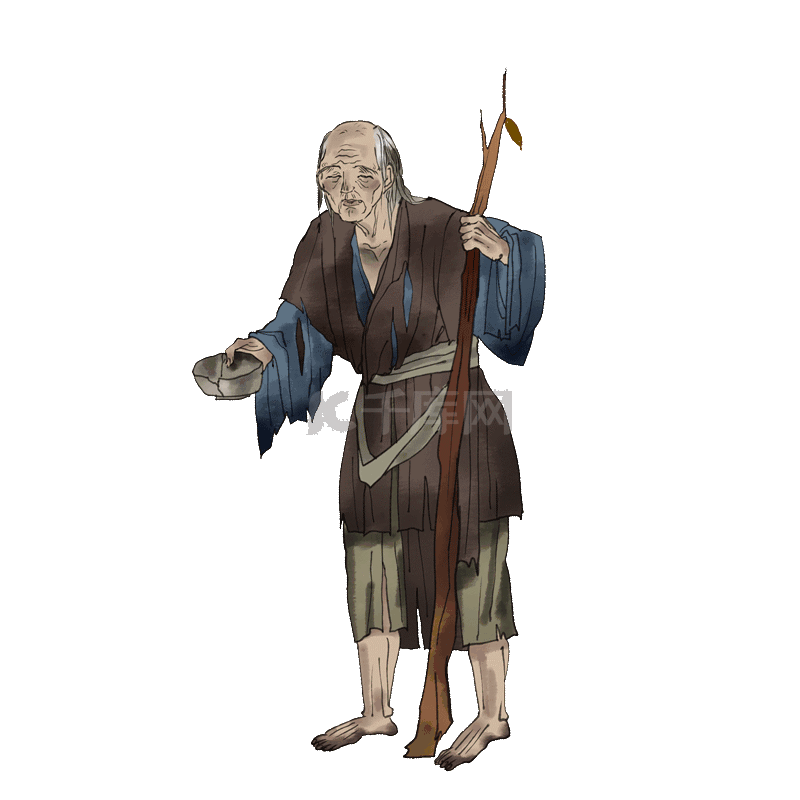 古代人物人乞丐讨饭要饭动图gif