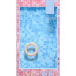夏日清凉度假水面游泳池游泳竖版视频背景海报动图gif
