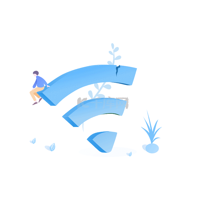 蓝色科技网络插画