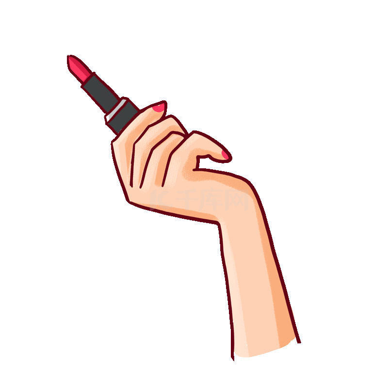 手拿口红化妆美妆美容时尚动图gif