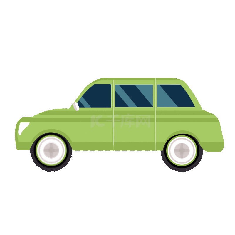 绿色汽车车开车交通工具动图gif