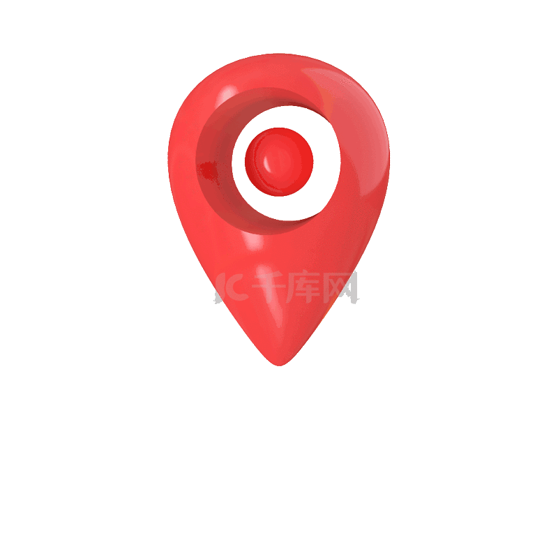 红色定位立体3d位置图标标志动图gif