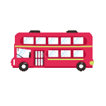 交通工具公共交通红色双层bus巴士公交车动图gif