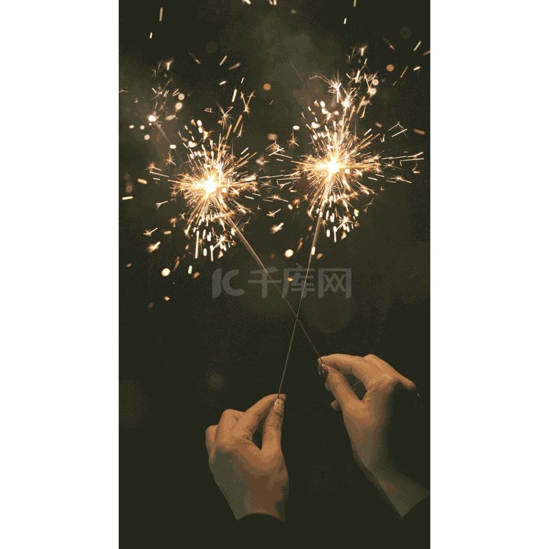 烟花花火夜景实景竖版视频背景海报动图gifgif动态图片下载-千库网