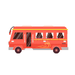 红色公交巴士交通工具汽车车动图gif