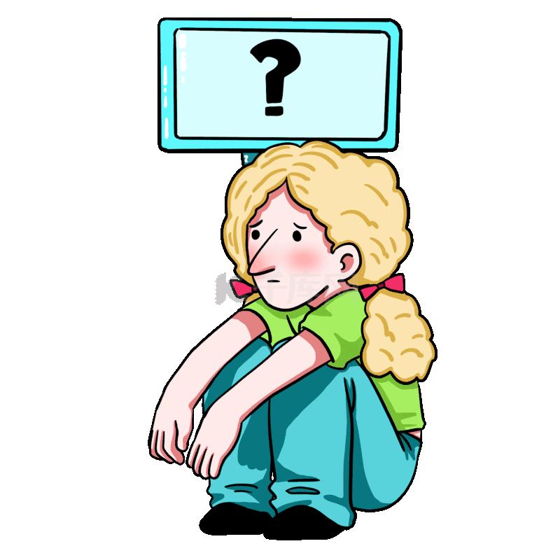 女孩迷惑疑问思考问号动图gif