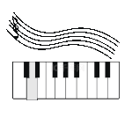 钢琴琴键音乐音符旋律黑白动图gif