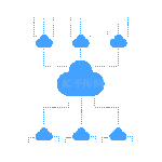 科技云服务数据传输扁平化蓝色动图gif