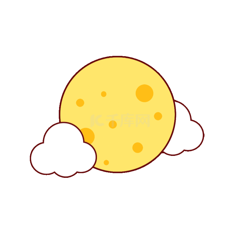 中秋节中秋彩色简约月亮贴纸