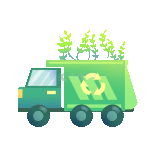 环保垃圾回收车绿色动图gif