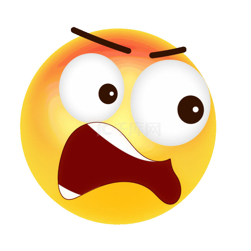 愤怒生气黄脸社交贴纸emoji拟人黄色表情包